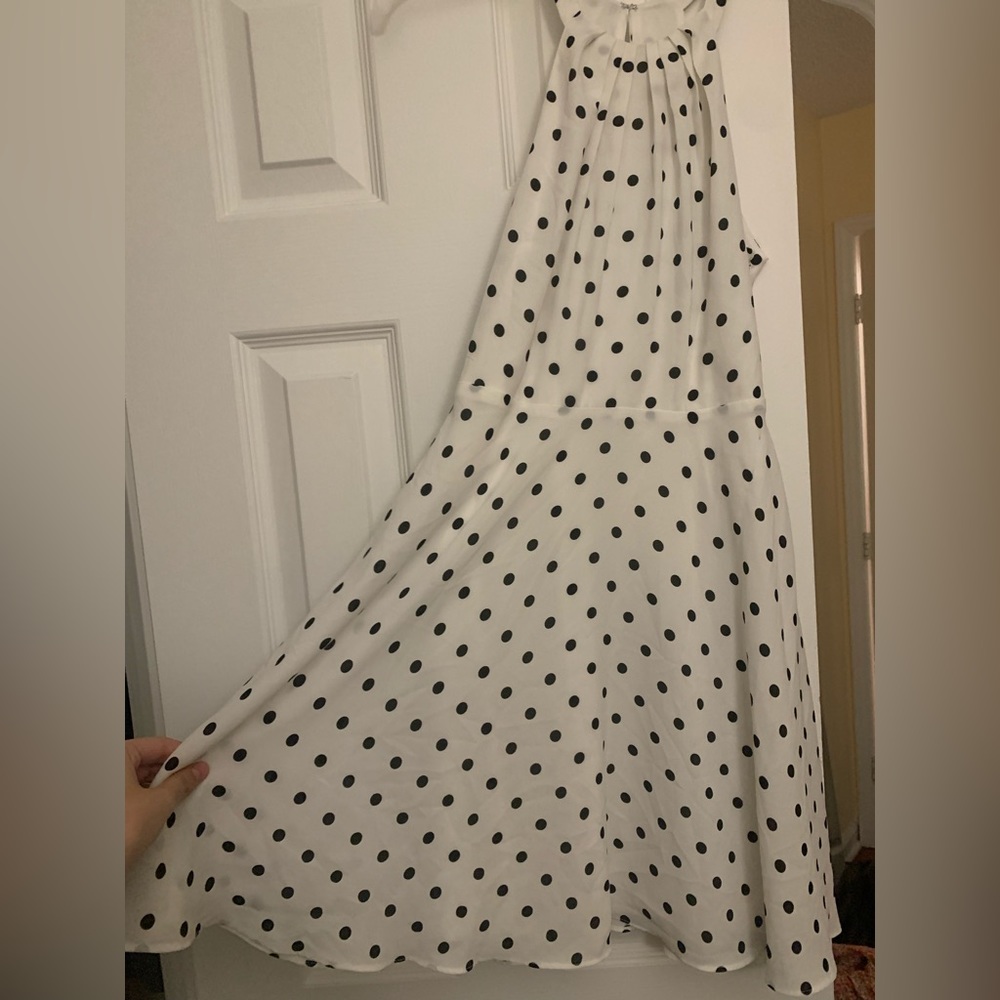 mini white black dot mini dress.